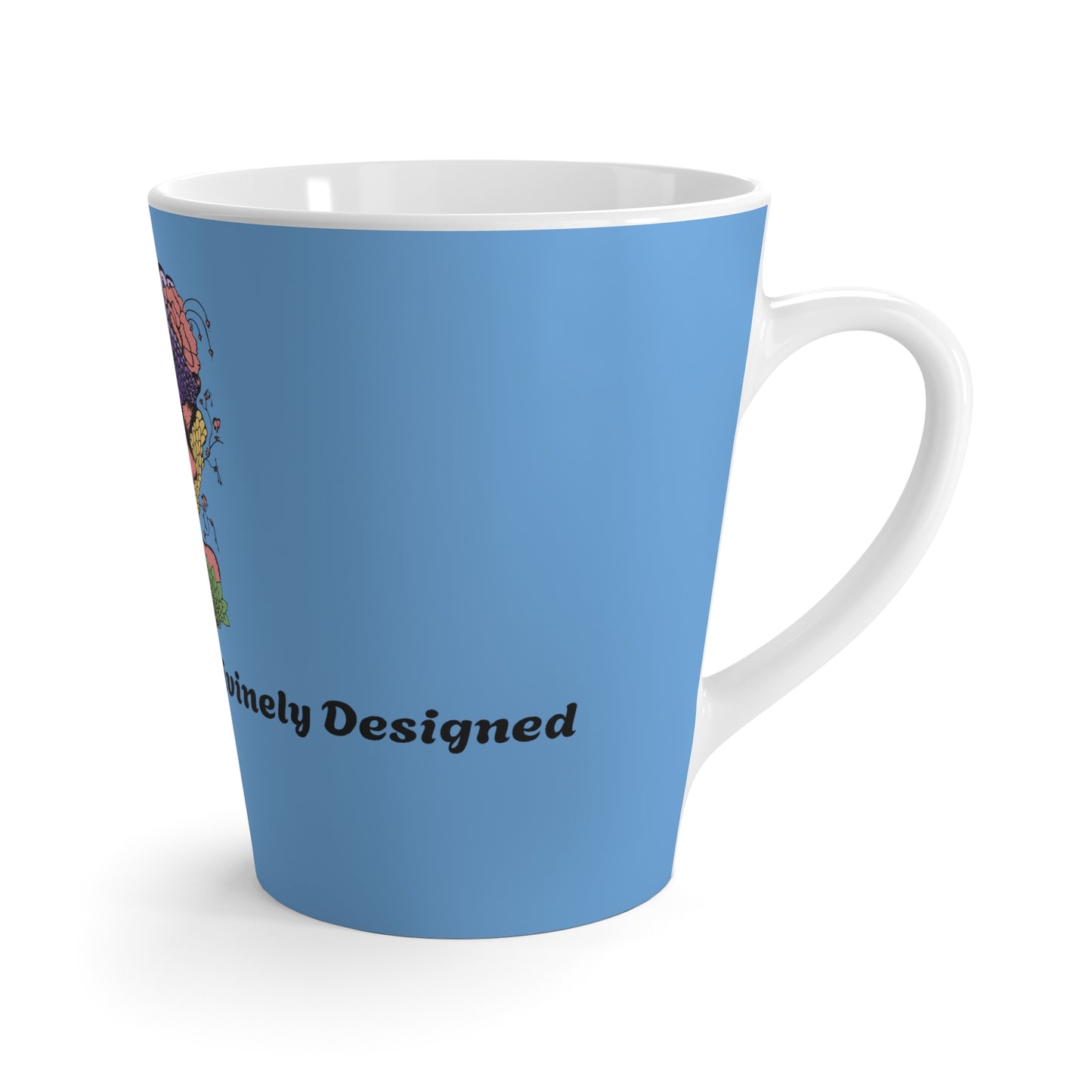 Divinely Dreamy Latte Mug, Floral Coffee Cup, Unique Gift for Her, Bohemian Drinkware, Inspirational Kitchen Decor