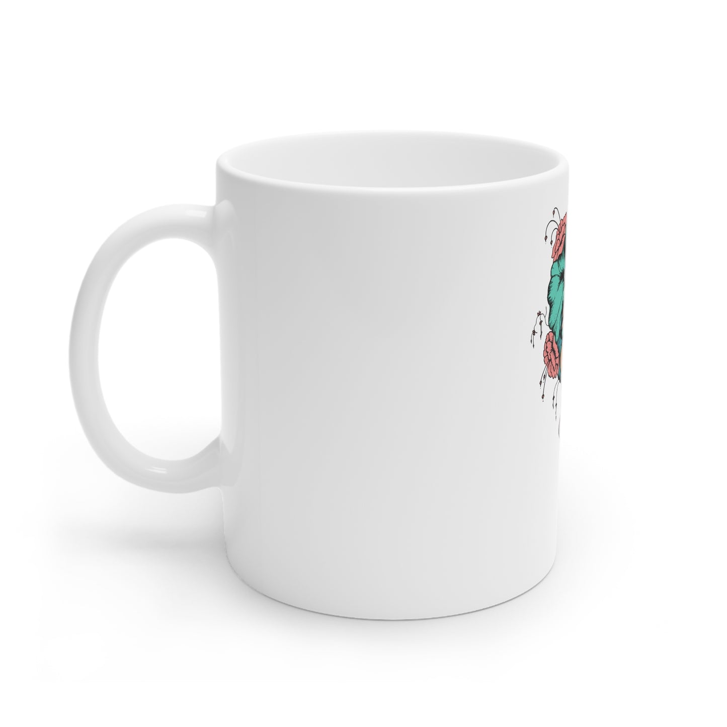 Divinely Designed Floral Mug, Art Inspired Coffee Cup, Boho Ceramic Mug, Unique Gift for Her, Flower Lover's Drinkware