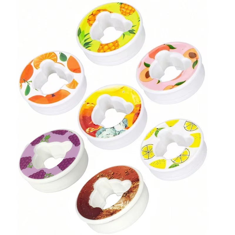 5/7Pcs Bear Fruit Drink Flavor Flavor Pod Creative 0 Sugar 0 Calorie Flavor Ring for Plastic Water Bottles Sports Cup Accessorie