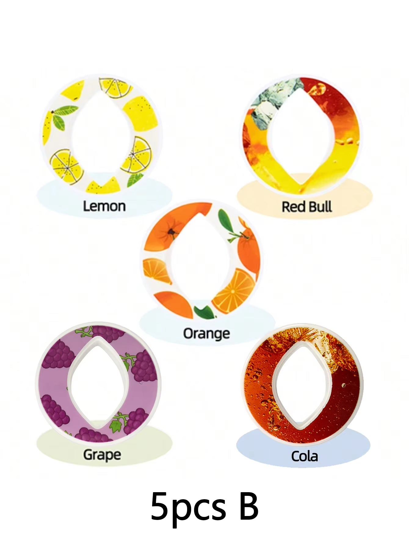 5/7Pcs Bear Fruit Drink Flavor Flavor Pod Creative 0 Sugar 0 Calorie Flavor Ring for Plastic Water Bottles Sports Cup Accessorie