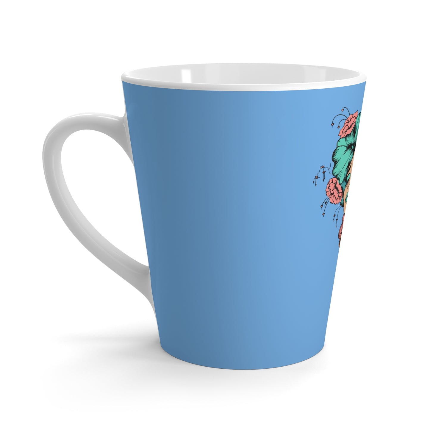 Divinely Dreamy Latte Mug, Floral Coffee Cup, Unique Gift for Her, Bohemian Drinkware, Inspirational Kitchen Decor
