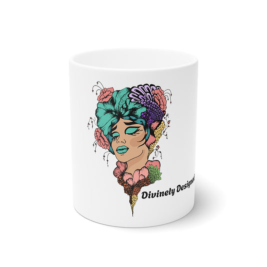 Divinely Designed Floral Mug, Art Inspired Coffee Cup, Boho Ceramic Mug, Unique Gift for Her, Flower Lover's Drinkware