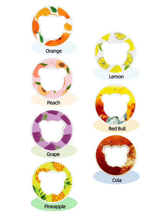 5/7Pcs Bear Fruit Drink Flavor Flavor Pod Creative 0 Sugar 0 Calorie Flavor Ring for Plastic Water Bottles Sports Cup Accessorie